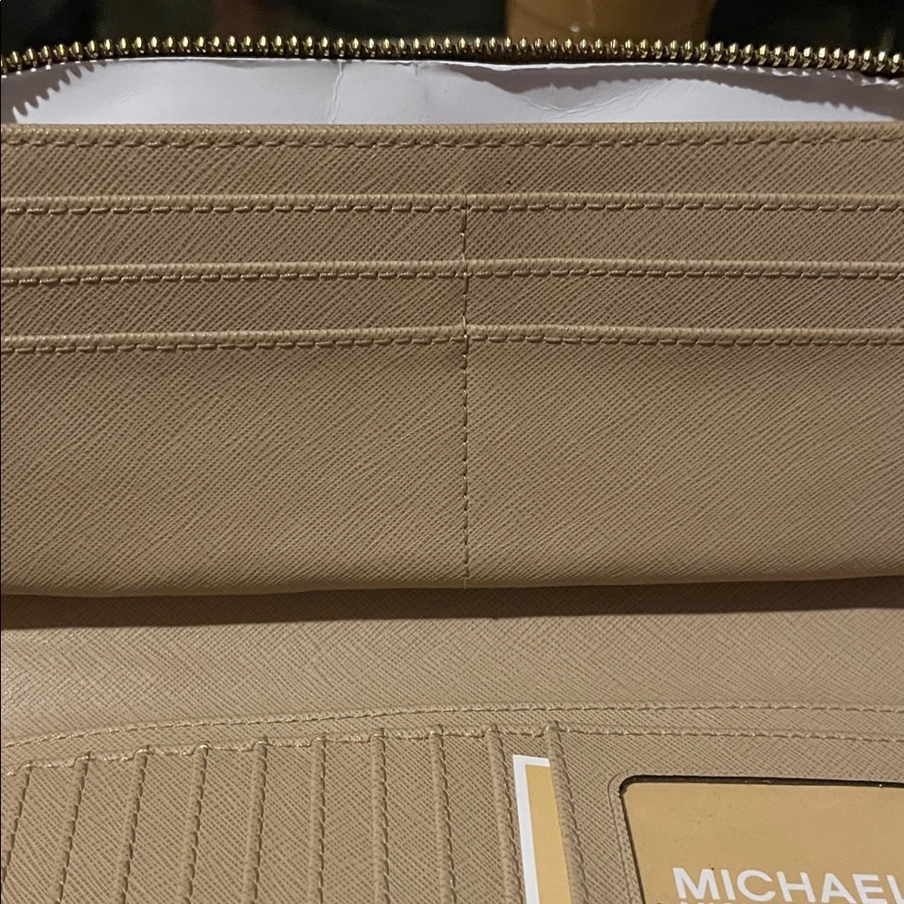 Michael Kors Beige and Brown Wristlet Wallet. NWOT - Picture 7 of 15